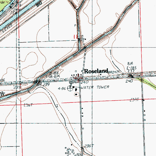 Topographic Map of Roseland, AR