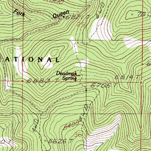 Topographic Map of Deadman Spring, MT