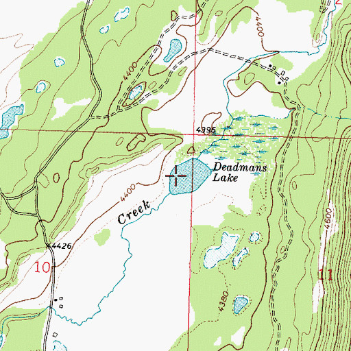 Topographic Map of Deadmans Lake, MT