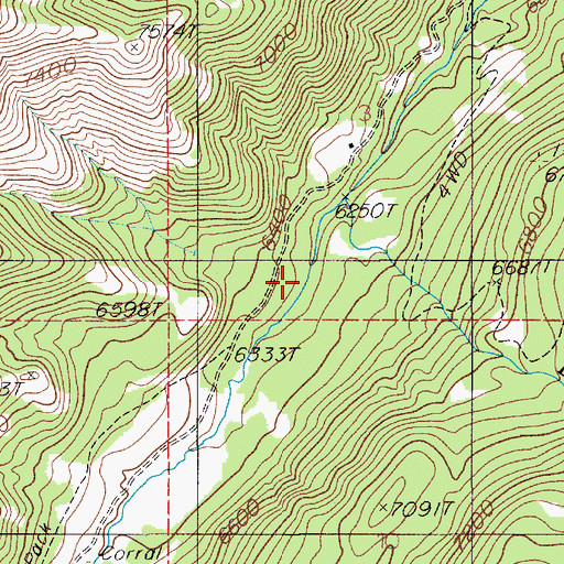 Topographic Map of Deaf Jim Creek, MT
