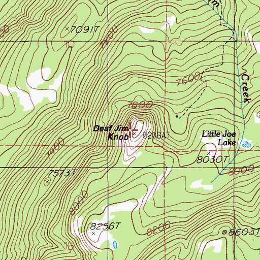 Topographic Map of Deaf Jim Knob, MT