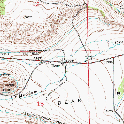 Topographic Map of Dean, MT