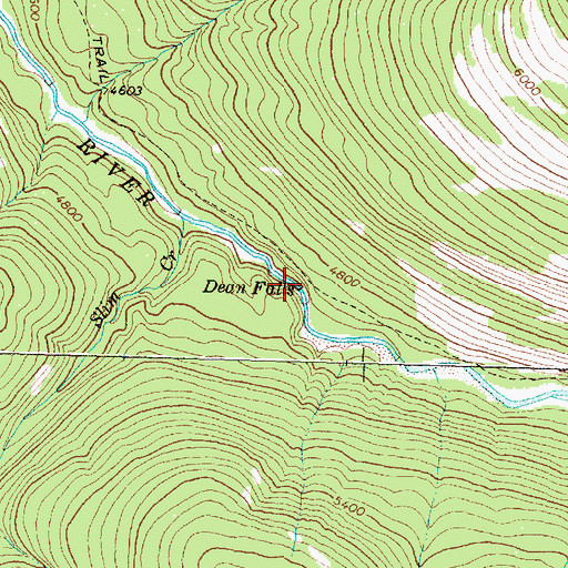 Topographic Map of Dean Falls, MT