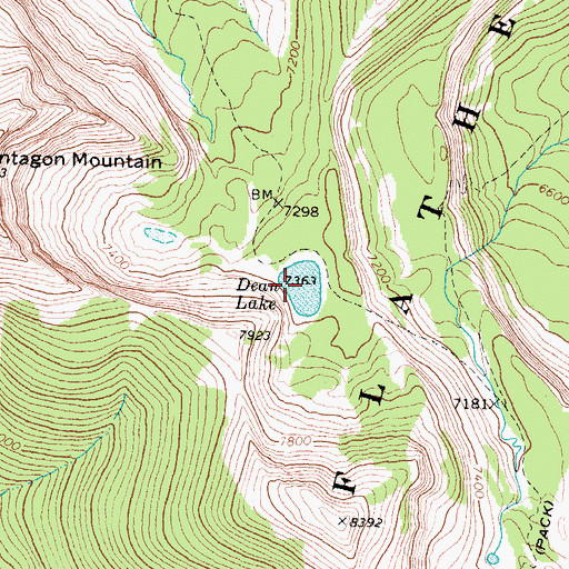 Topographic Map of Dean Lake, MT