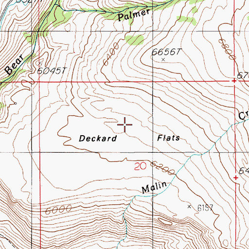 Topographic Map of Deckard Flats, MT