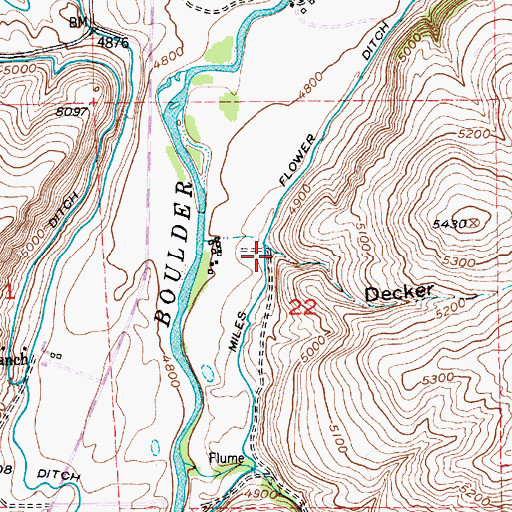 Topographic Map of Decker Gulch, MT