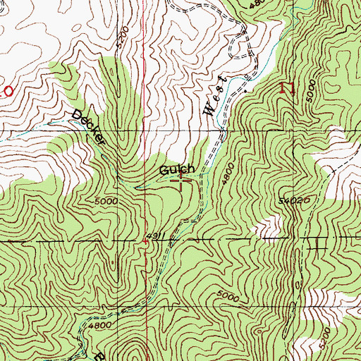 Topographic Map of Decker Gulch, MT