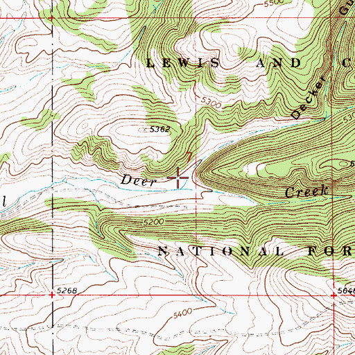 Topographic Map of Decker Gulch, MT