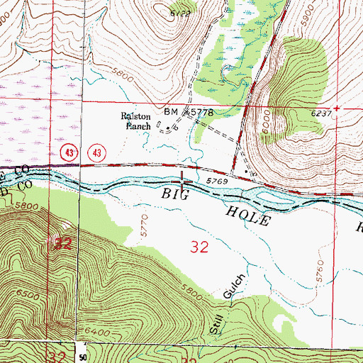 Topographic Map of Deep Creek, MT