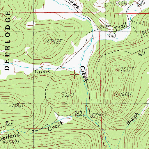 Topographic Map of Deep Creek, MT