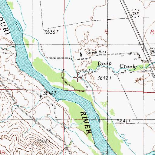 Topographic Map of Deep Creek, MT