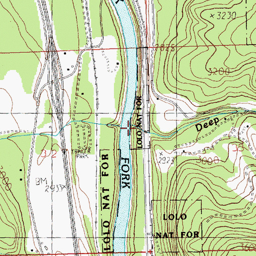 Topographic Map of Deep Creek, MT