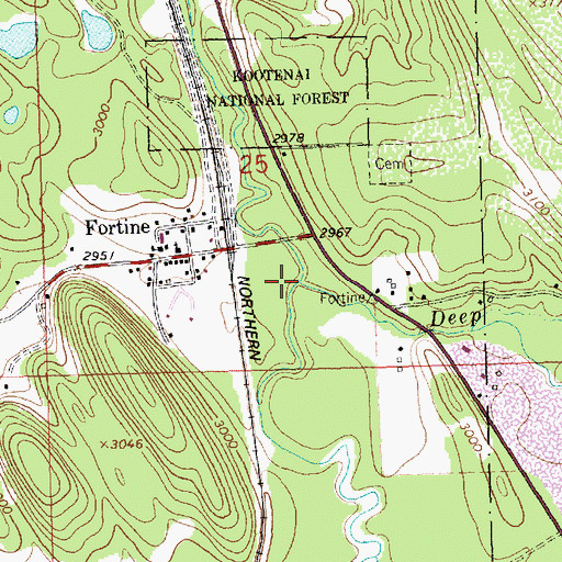 Topographic Map of Deep Creek, MT