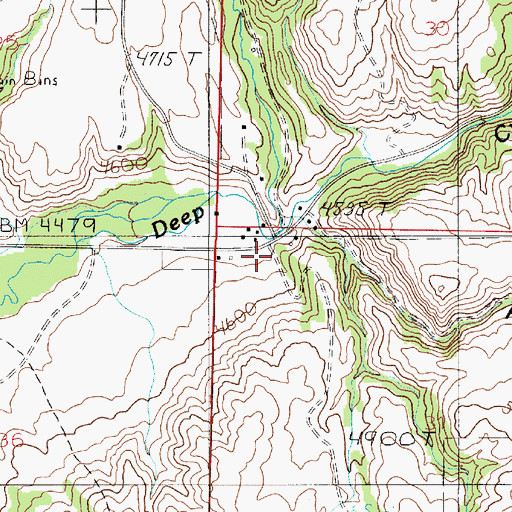Topographic Map of Deep Creek Pavillion, MT