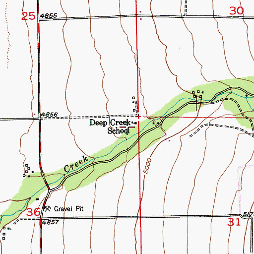 Topographic Map of Deep Creek School (historical), MT