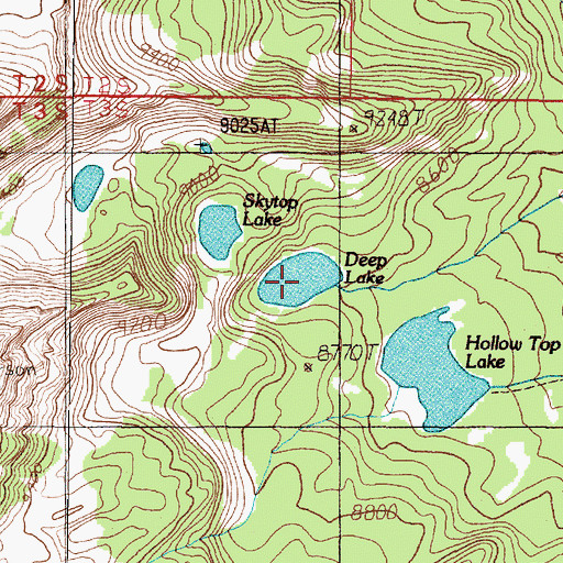 Topographic Map of Deep Lake, MT