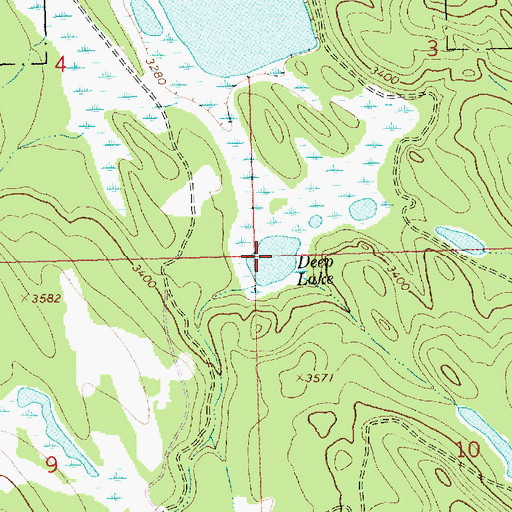 Topographic Map of Deep Lake, MT