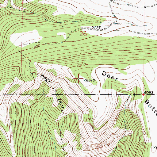 Topographic Map of Deer Butte, MT