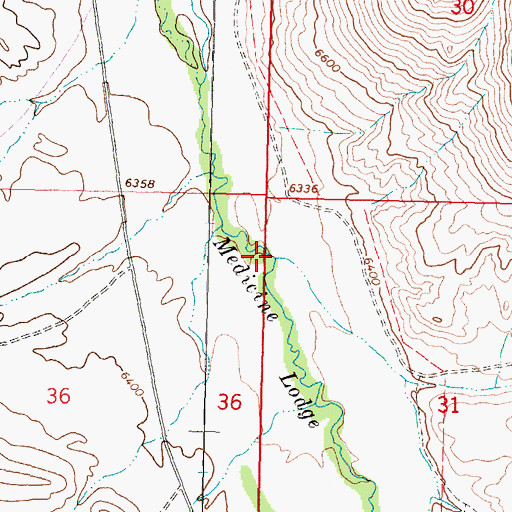 Topographic Map of Deer Canyon Creek, MT