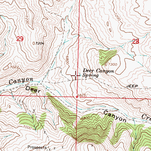 Topographic Map of Deer Canyon Spring, MT
