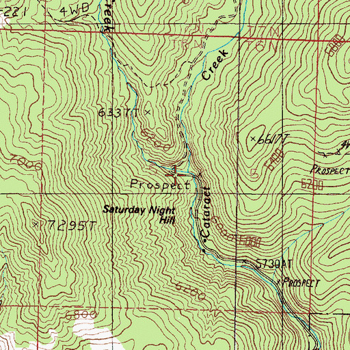 Topographic Map of Deer Creek, MT