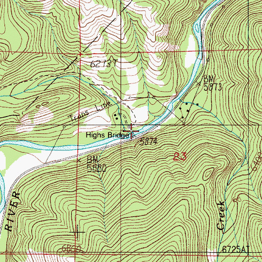 Topographic Map of Deer Creek, MT