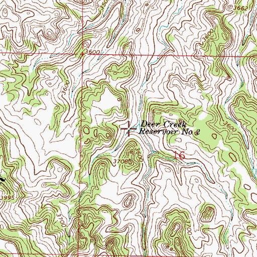 Topographic Map of Deer Creek Reservoir Number Two, MT