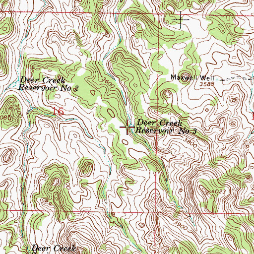 Topographic Map of Deer Creek Reservoir Number Three, MT