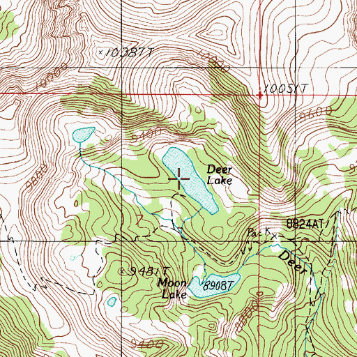 Topographic Map of Deer Lake, MT