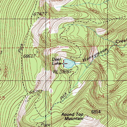 Topographic Map of Deer Lake, MT