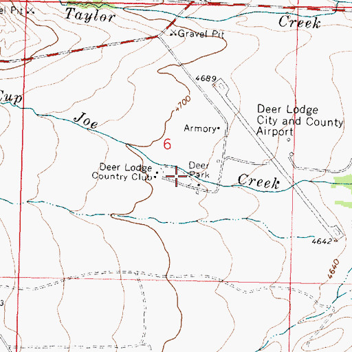 Topographic Map of Deer Park, MT