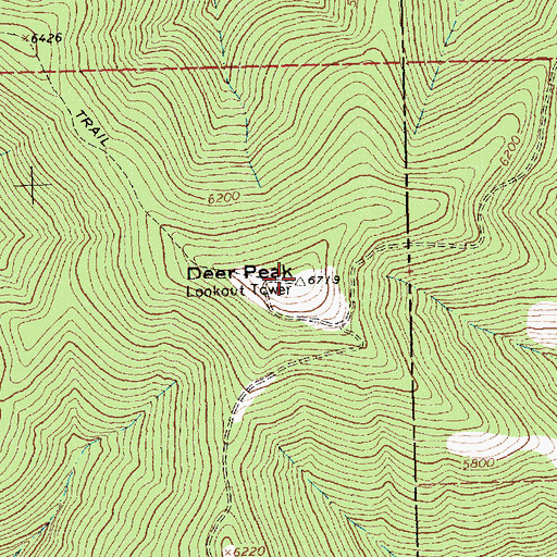 Topographic Map of Deer Peak, MT