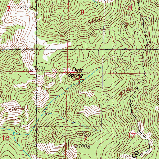 Topographic Map of Deer Spring, MT