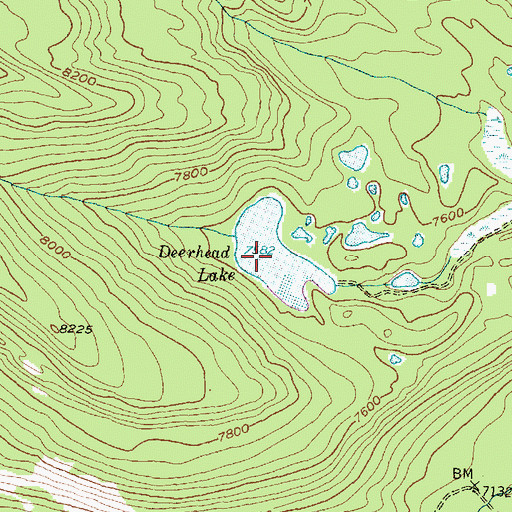 Topographic Map of Deerhead Lake, MT