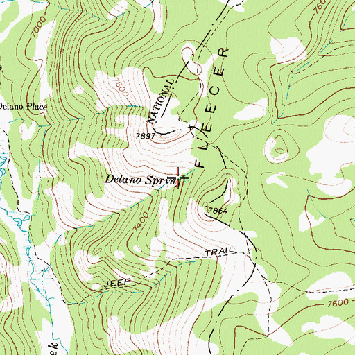 Topographic Map of Delano Spring, MT