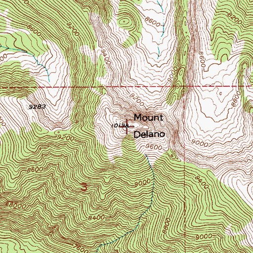 Topographic Map of Mount Delano, MT