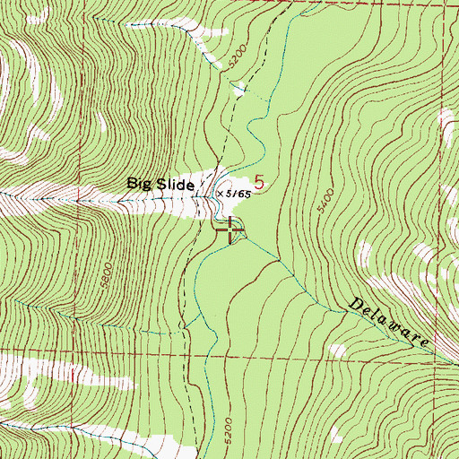 Topographic Map of Delaware Creek, MT
