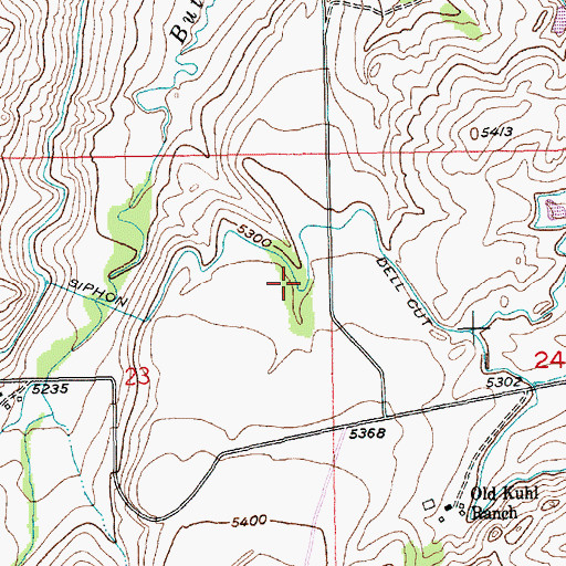 Topographic Map of Dell Cut, MT