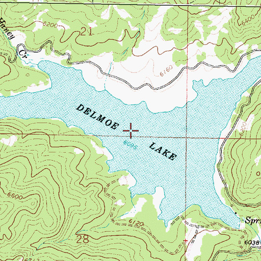 Topographic Map of Delmoe Lake, MT