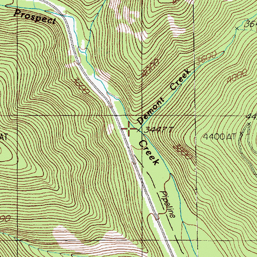 Topographic Map of Demont Creek, MT