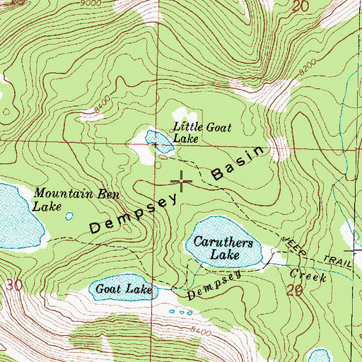 Topographic Map of Dempsey Basin, MT