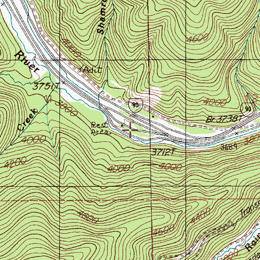 Topographic Map of Denna Mora Campground, MT