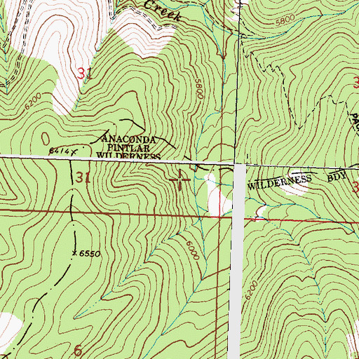 Topographic Map of Dense Creek, MT