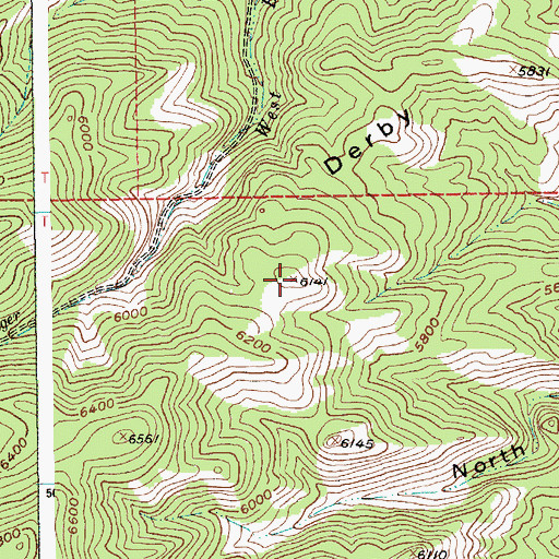 Topographic Map of Derby Ridge, MT
