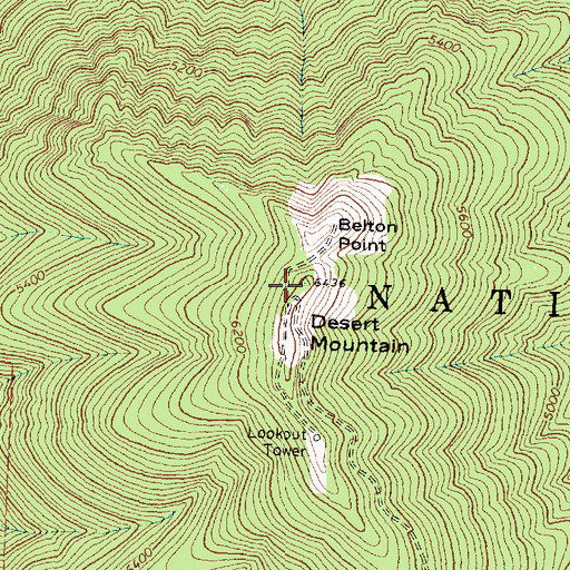 Topographic Map of Desert Mountain, MT