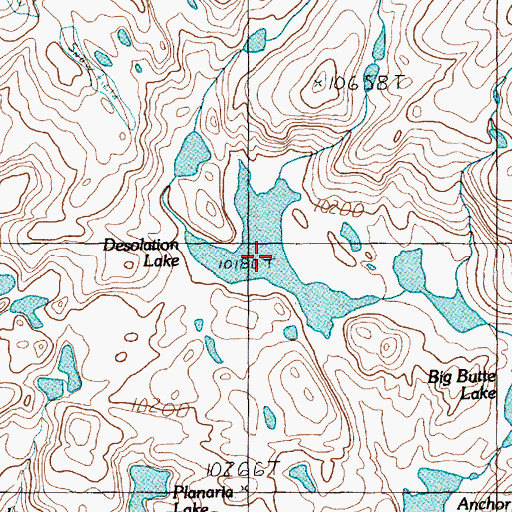 Topographic Map of Desolation Lake, MT