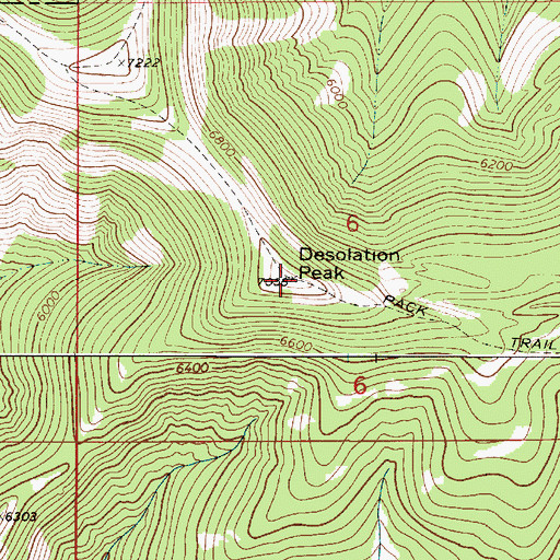 Topographic Map of Desolation Peak, MT