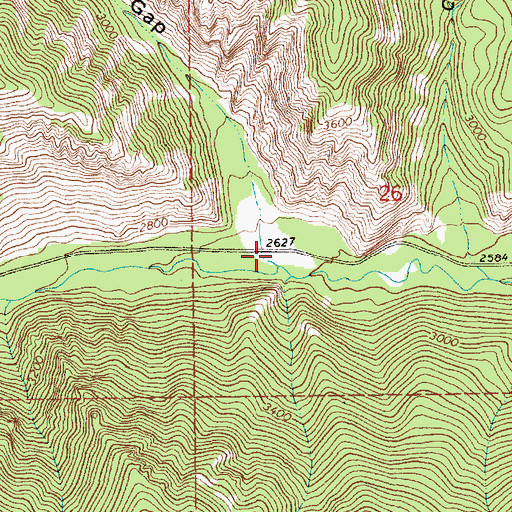 Topographic Map of Devil Gap, MT