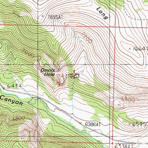 Topographic Map of Devils Hole, MT