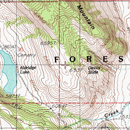 Topographic Map of Devils Slide, MT